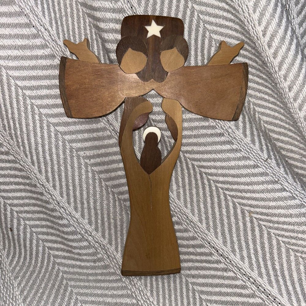 Siwok Handcrafted Wood Cross Star Salta Argentina Nativity Christmas Art C1